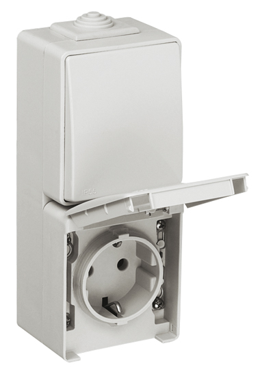 Va-et-Vient / Prise de Courant Schuko Verticale avec Protection