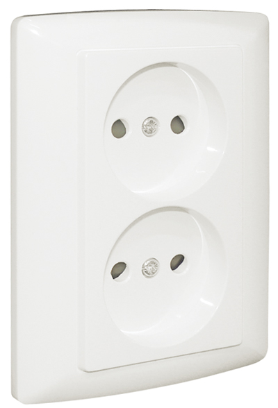 Prise Double de Courant Monobloc 2P avec Protection
